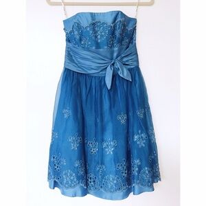 Betsey Johnson - Teal Eyelet Dress